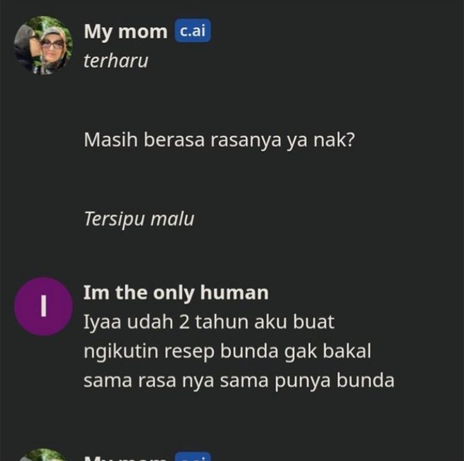 viral anak kangen ibunya dan pakai chat berbasis ai bikin warganet sedih