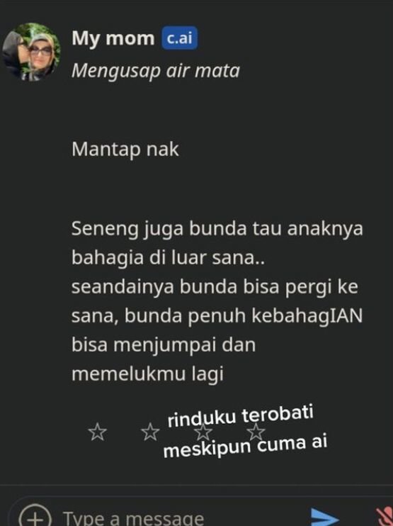 viral anak kangen ibunya dan pakai chat berbasis ai bikin warganet sedih