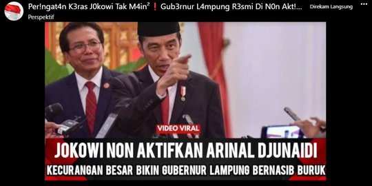 Video Jokowi Nonaktifkan Gubernur Lampung Arinal Djunaidi? Cek Faktanya