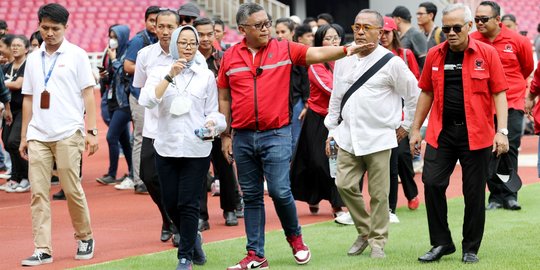 Hasto Cek Kesiapan GBK untuk Acara Puncak Bulan Bung Karno 2023