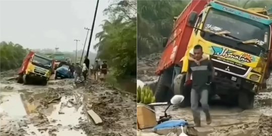 Rusak Parah Sepanjang 5 Km, Begini Penampakan Ruas Jalan di Labuhan Batu Sumut