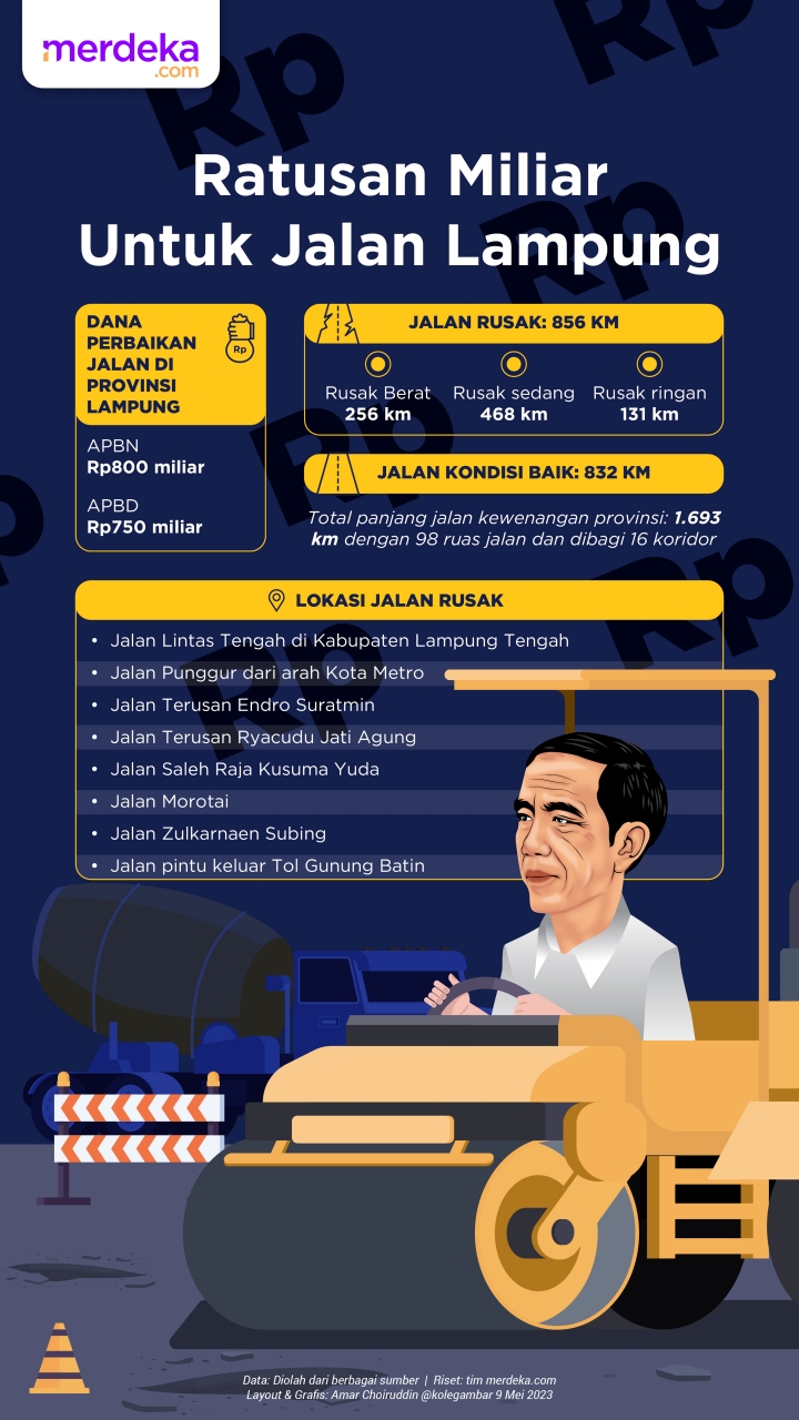 INFOGRAFIS: APBN dan APBD untuk Perbaiki Jalan Lampung