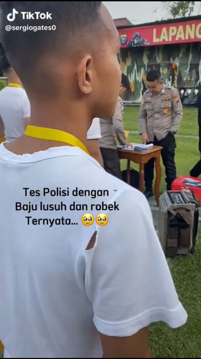 viral kisah remaja ikut tes polisi dengan kaus pinjaman yang lusuh ceritanya bikin haru