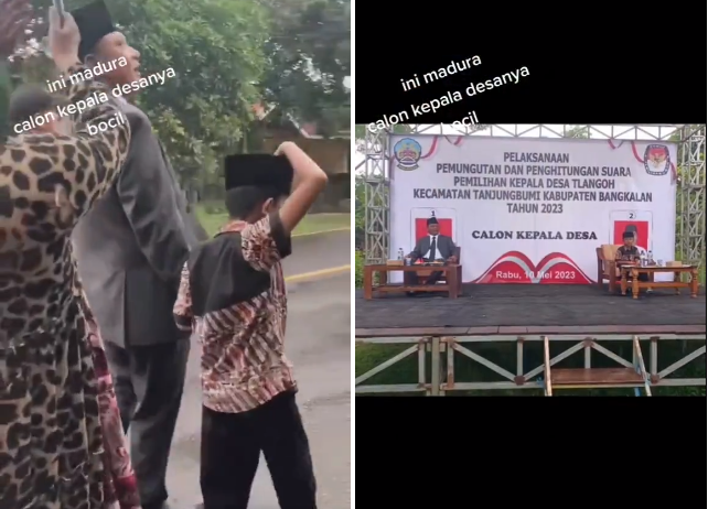 bikin heran bocah laki laki ini diduga jadi calon kades di kabupaten bengkalan