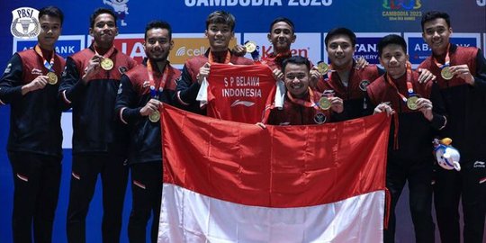 Momen Tim Bulutangkis Putra Indonesia Raih Emas, Dipersembahkan untuk Mendiang Syabda