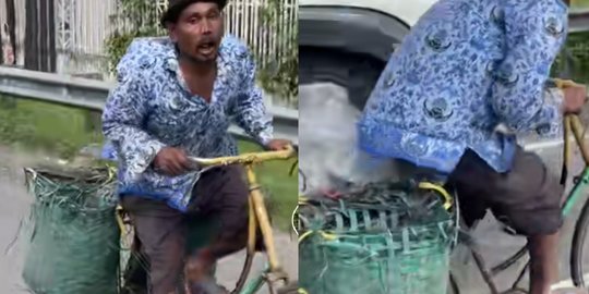 Viral Aksi Bapak-Bapak Mengayuh Sepeda Tanpa Ban Belakang, Bikin Heran Warganet