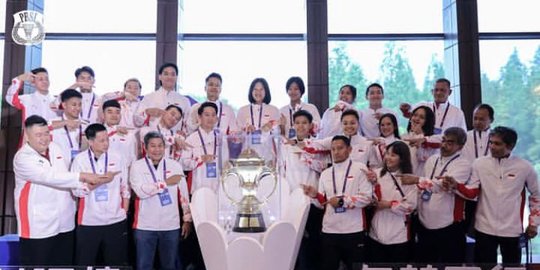 Potret Pebulutangkis Indonesia di Welcoming Dinner Sudirman Cup 2023