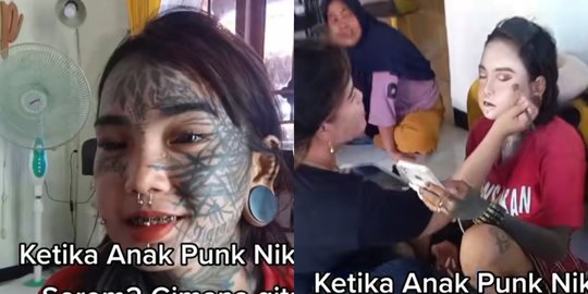 Begini Jadinya Kalau Cewek Punk Penuh Tato Nikah, Potretnya Bikin Pangling