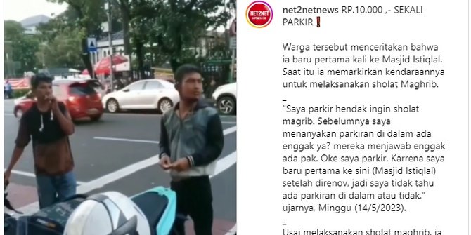 Polisi Turun Tangan Usut Viral Tarif Parkir Depan Masjid Istiqlal 'Diketok' Rp10.000