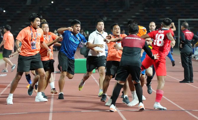 selebrasi provokatif thailand di depan bench timnas indonesia