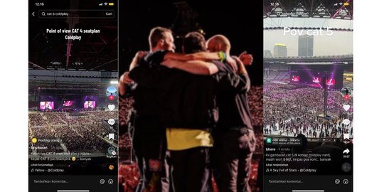 Begini Kira-kira View Tempat Duduk Nonton Konser Coldplay per Kategori