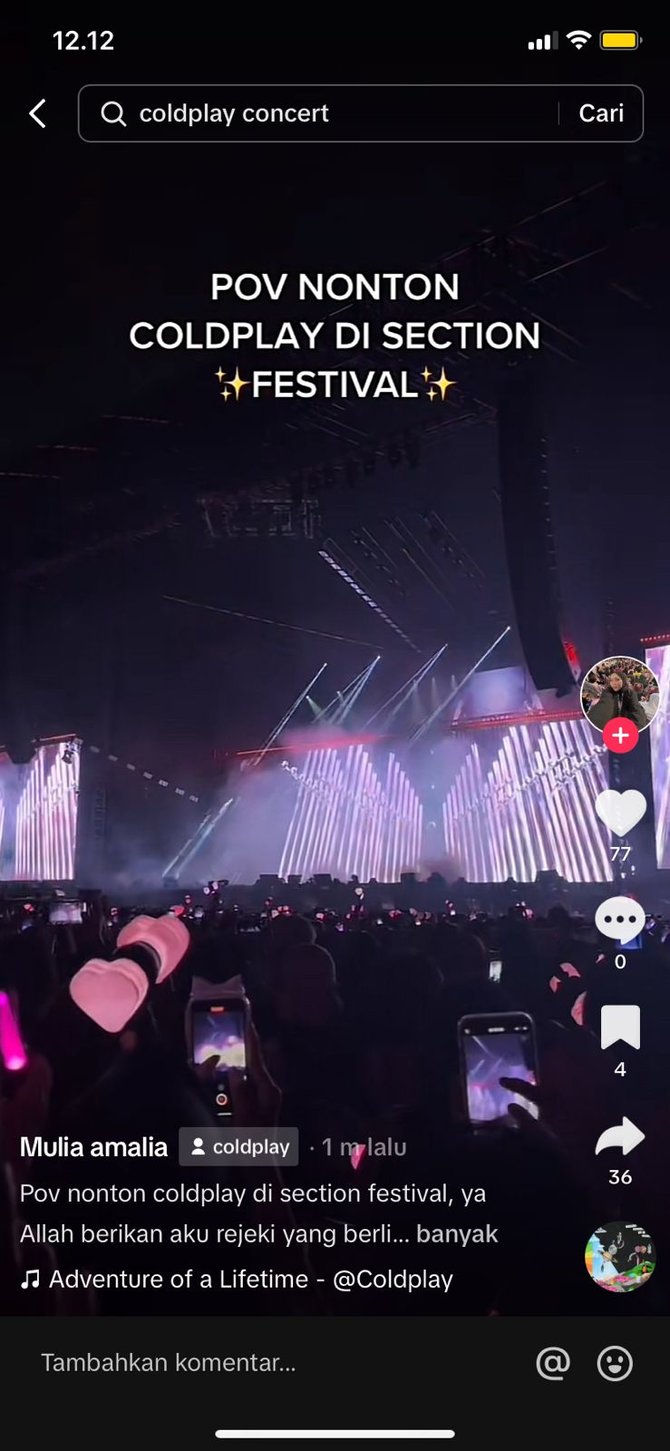 begini kira kira view tempat duduk nonton konser coldplay per kategori