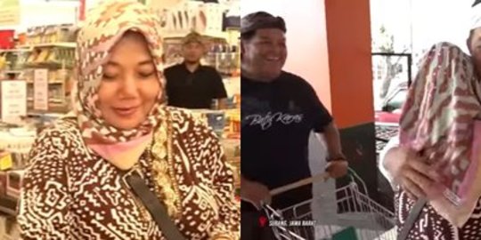 Menangis Haru, Bu Kuwu Saguling Baru Pertama Kali Belanja di Supermarket