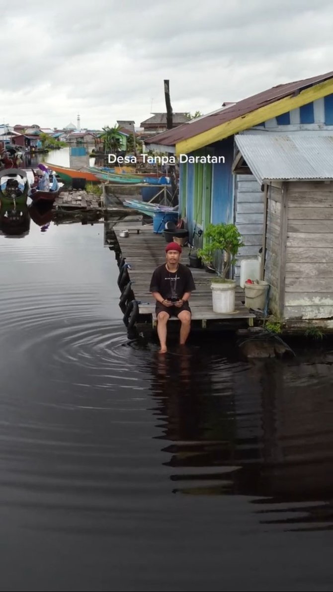 Foto aneh desa tak bertanah di Kalimantan Timur ini viral di TikTok
