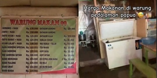 Segini Harga Makanan di Warung Pedalaman Papua, Tiap Hari Makan Bisa Bikin Bangkrut