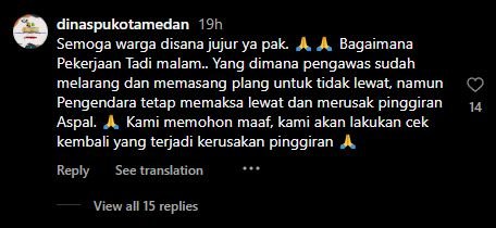 aspal rusak di ruas jalan kota medan