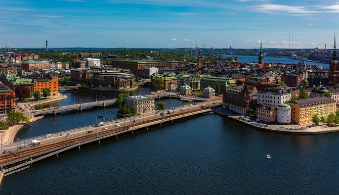 pemandangan kota stockholm swedia
