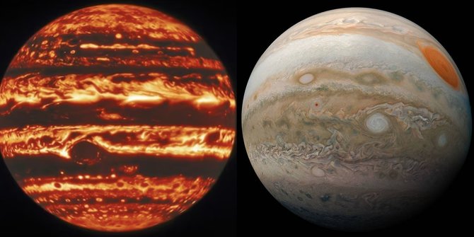 tak lagi bercorak kecoklatan ini penampakan jupiter dengan warna merah api