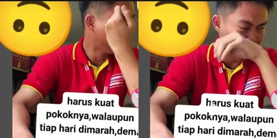 Viral Video Pria Pegawai Minimarket Menangis saat Makan, Bikin Haru