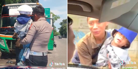 Turuti Keinginan Anak, Bapak Ini Nekat Cegat Mobil Patroli Polisi di Pingir Jalan