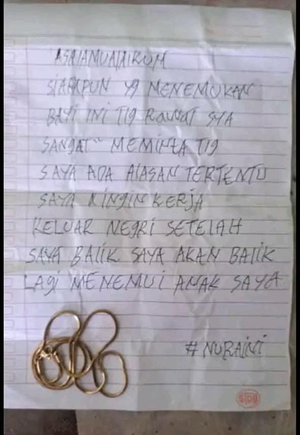 temuan bayi dan surat di bekasi