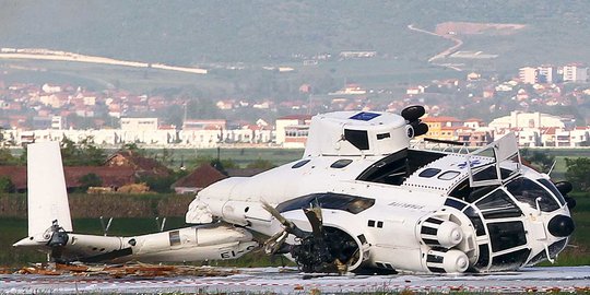 Helikopter Latihan Jatuh di Ciwidey Bandung