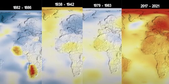 NASA Rekam Perubahan Suhu Bumi Sejak 141 Tahun, Semakin Banyak Warna Merahnya