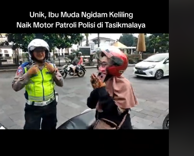 viral ibu hamil di tasikmalaya ngidam dibonceng polisi bikin heboh