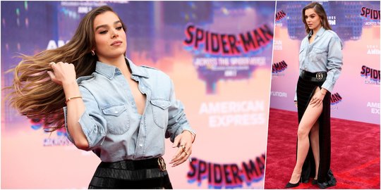 Pesona Hailee Steinfeld dengan Rambut Pirang dan Rok Seksi di Pemutaran Spiderman