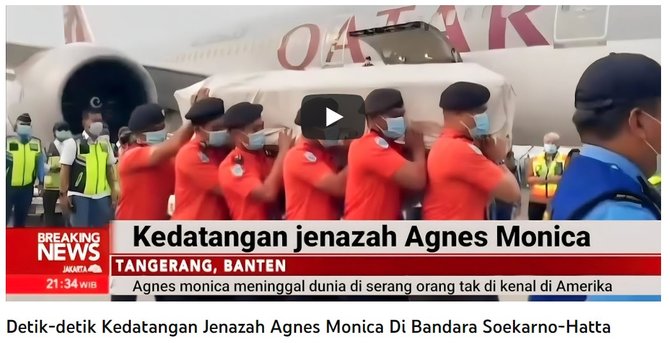 cek fakta hoaks video detik detik kedatangan jenazah agnes mo di soekarno hatta