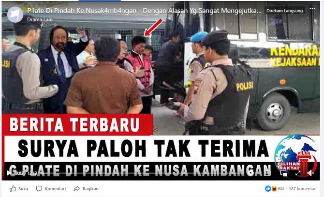 cek fakta video sebut jhonny g plate pindah ke lapas nusakambangan