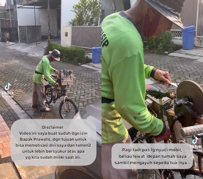 kisah tukang asah pisau ini bikin haru gowes dari grogol ke bintaro setiap hari