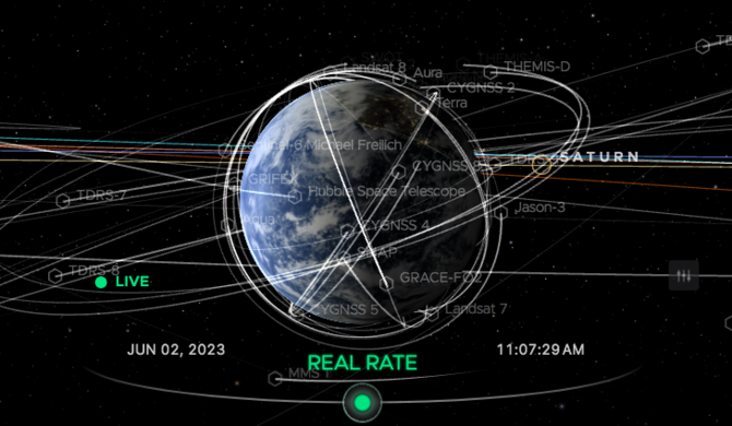 tampilan 3d ini bisa jelajah planet di tata surya secara realtime dan bisa dicoba