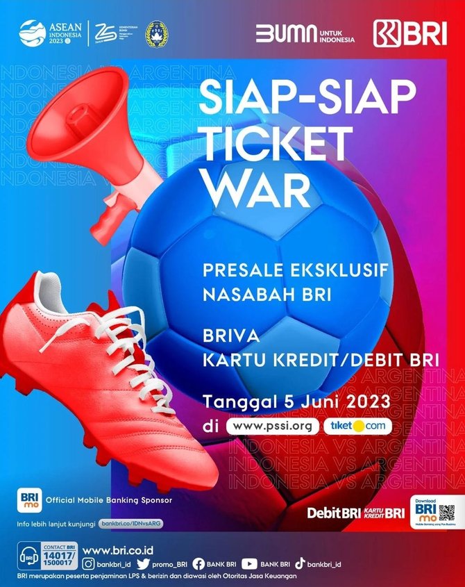 war tiket indonesia vs argentina mulai 5 juni