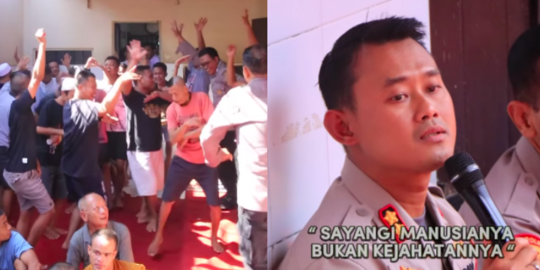 Kehebohan Para Napi Goyang Dangdut sama Polisi, Ucapan Perwira Polri Ngena Banget