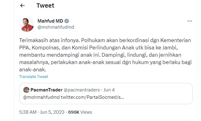 akun twitter mahfud md