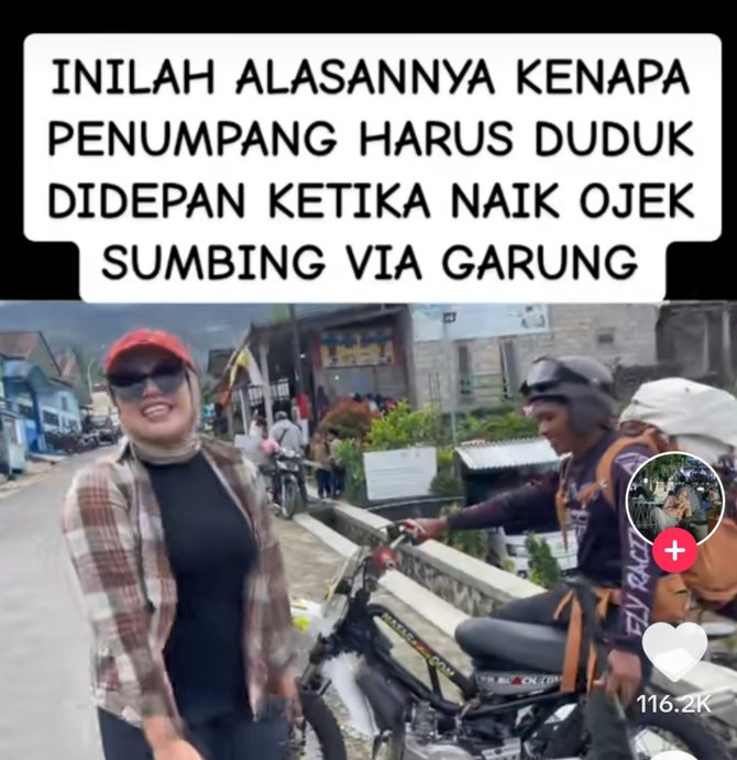 viral ojek motor gunung sumbing penumpang duduk di depan ini alasannya