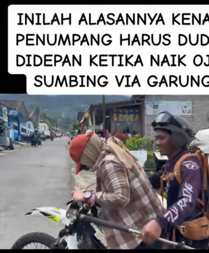 viral ojek motor gunung sumbing penumpang duduk di depan ini alasannya