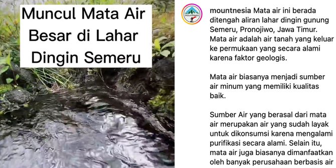 Penemuan Sumber Mata Air di Tengah Lahar Dingin Gunung Semeru