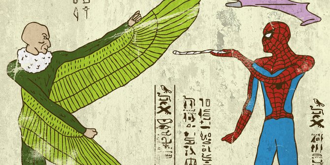 Begini Gambar Spiderman dan Tokoh Superhero Jika Mereka Ada di Zaman Mesir Kuno