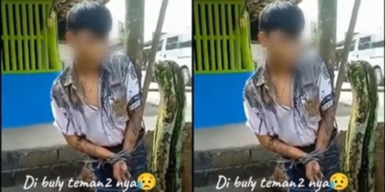 Emak-emak Ini Murka Lihat Siswa Sekolah Dibully, Diikat di Pohon & Disiram Air Got