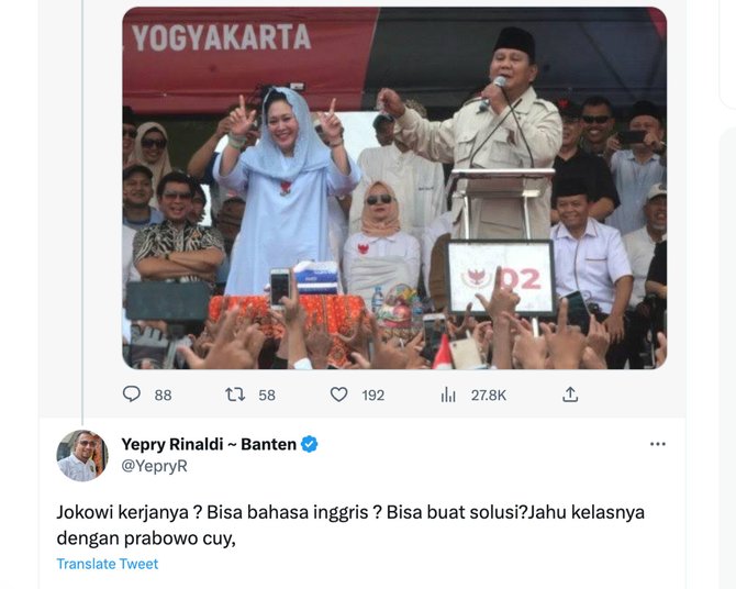 twitt soal jokowi