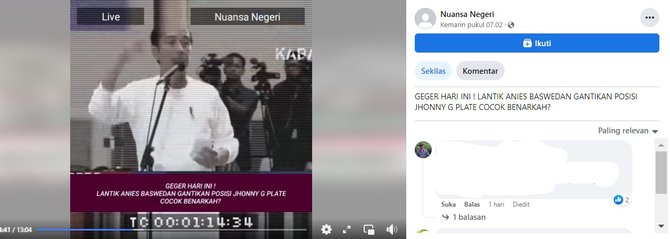 cek fakta jokowi lantik anies baswedan jadi menkominfo gantikan johnny g plate