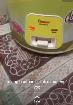 masak nasi setengah jam nggak matang