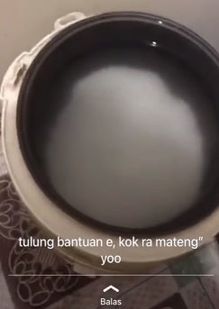 masak nasi setengah jam nggak matang