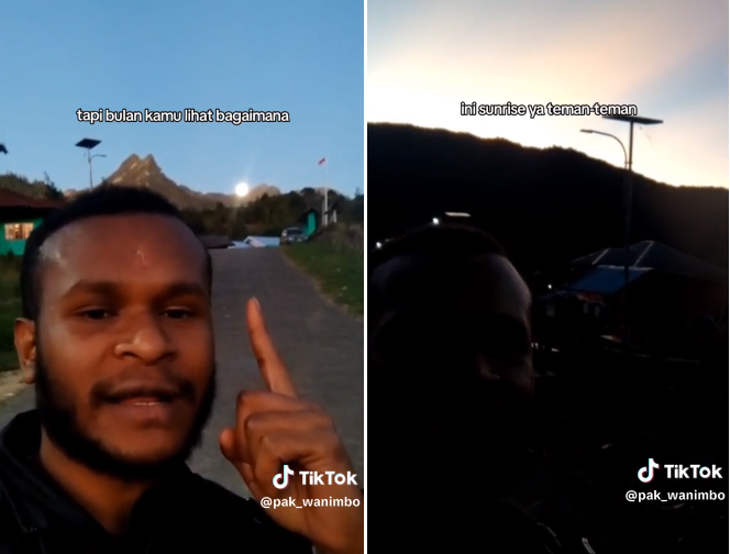 keren abis pria ini perlihatkan matahari terbit amp bulan tenggelam di waktu bersamaan