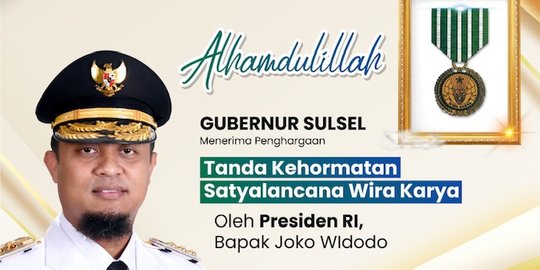 Gubernur Andi Sudirman Terima Penghargaan Satyalancana Wira Karya dari Presiden