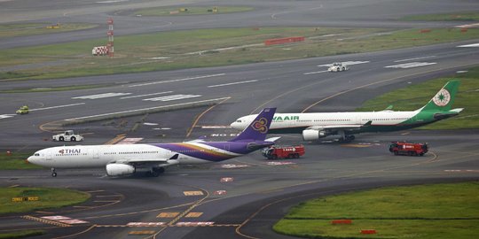 Thai Airways dan Eva Airways Tabrakan di Bandara Haneda