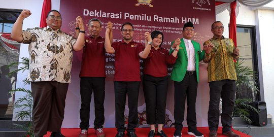 KPU hingga Bawaslu Gandengan Deklarasi Pemilu Ramah HAM