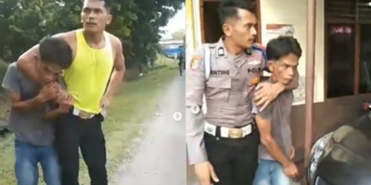 Aksi Polisi Bertubuh Kekar Turun Mobil Kejar Bandit di Tol, Pelaku Langsung Dipiting